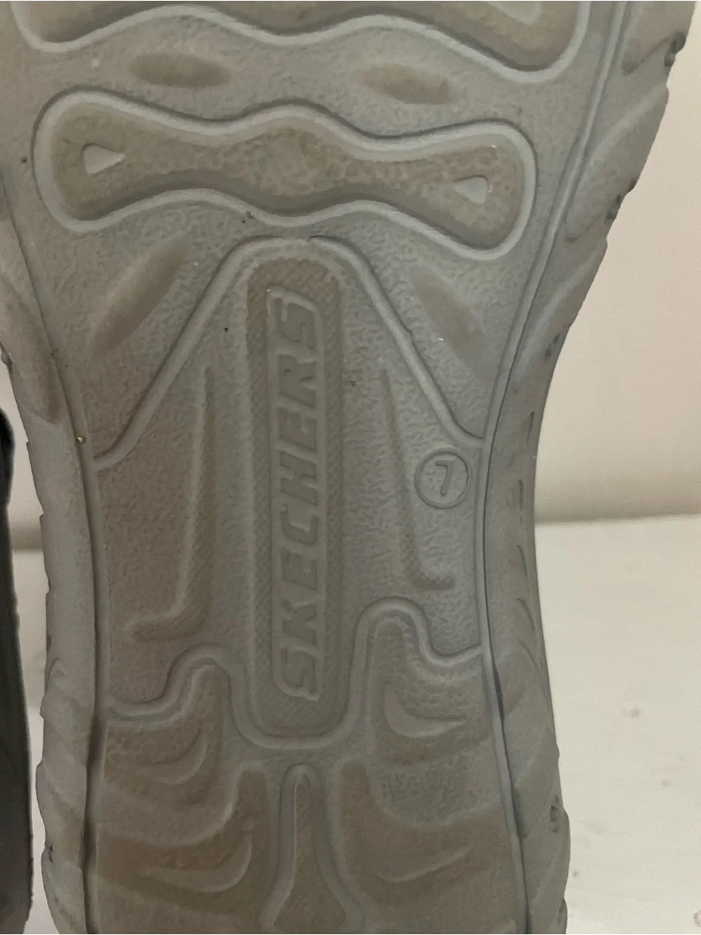 Skechers Gray Sandals with Pastel Multi-Color Straps